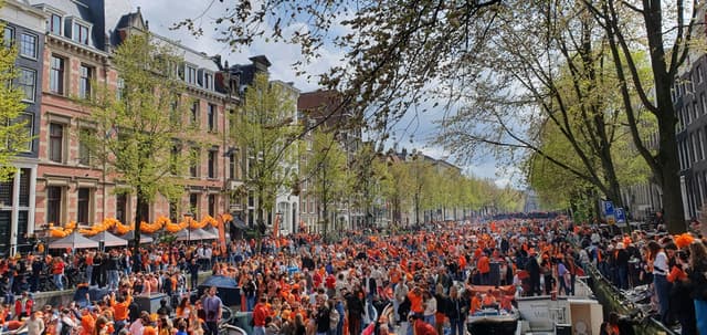 Dutch people celebrating King's Day